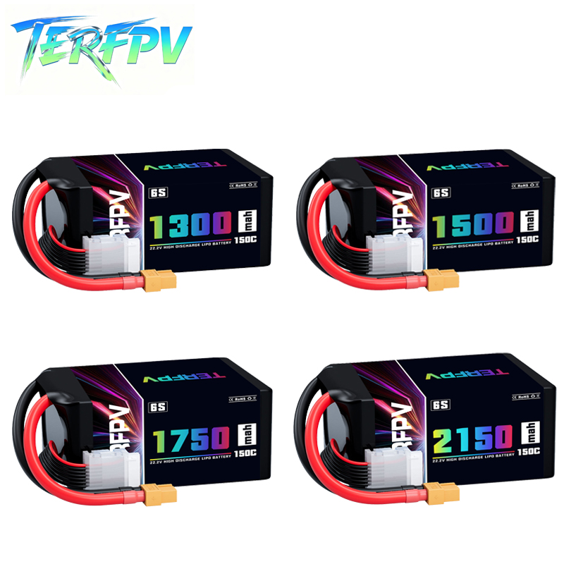 Drone Battery 6S - TERFPV リポバッテリー 6S 22.2V 1300/1500/1750./2150mAh 150C
