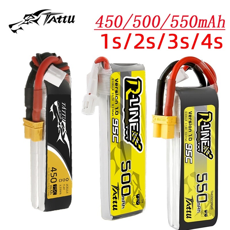 Drone Battery 3S - Tattu-ドローン用バッテリー,rcヘリコプター用,fpvレーシング部品,450 mah,500 mah,550mah,75 c,95c,3.7 v,3.8, 7.4,