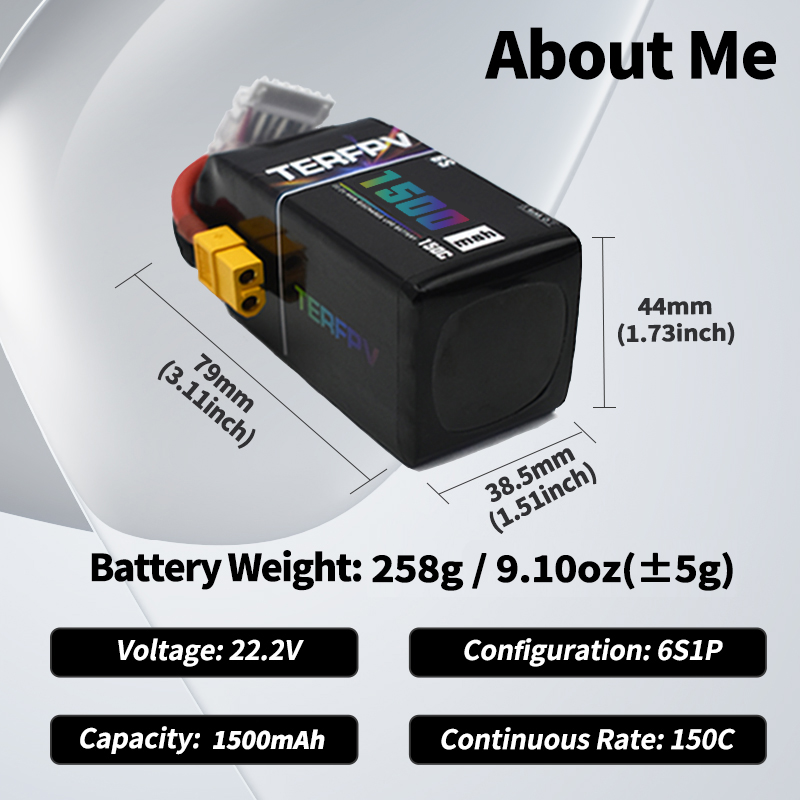 TERFPV リポバッテリー 6S 22.2V 1300/1 - Drone Battery 6S のレビューと価格