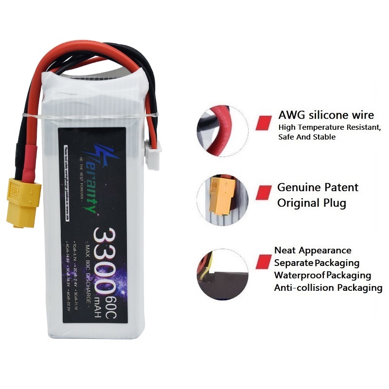 Rc fpvレーシングドローン用の充電式バッテリー,xt60 - Drone Battery Connector のレビューと価格