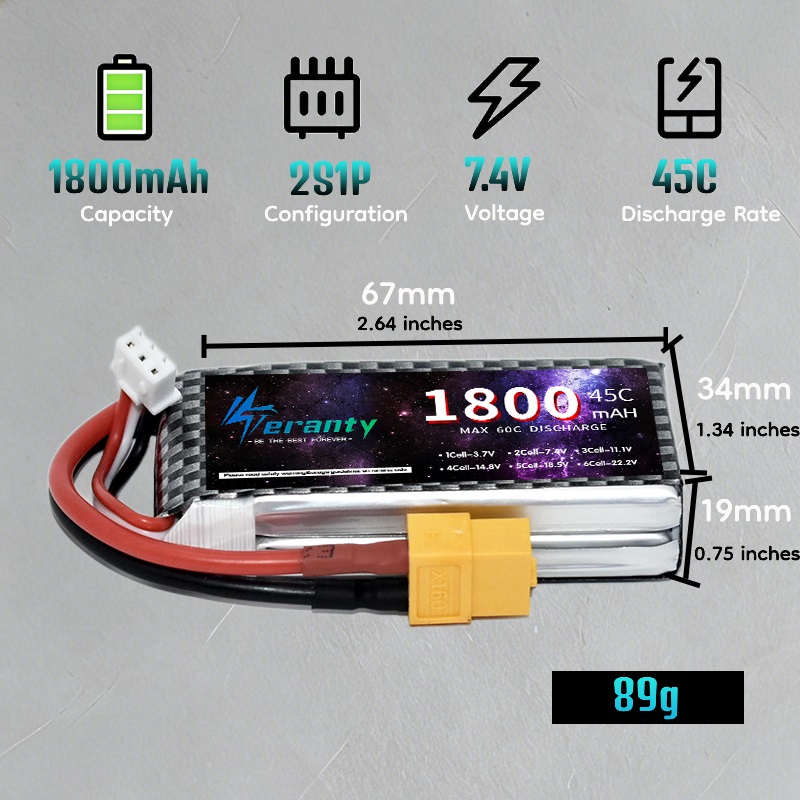 TERANTY 2S 3S 4S 1800mAh リポバッテ - Drone Battery 3S のレビューと価格